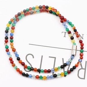Natural multicolor Agate beaded necklace for women